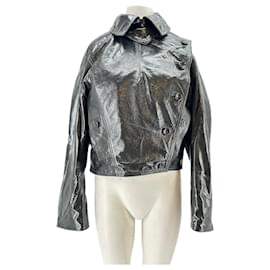 A.L.C Black Leather Crop Jacket Black