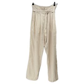 Pantalones Iro Beige de Algodón Beige