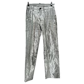 Simon Miller Silberne Lederhose Silber