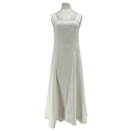 Autre Marque Vestido de ramio blanco Blanco