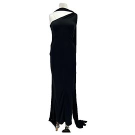 Autre Marque Black maxi dress with scarf Black