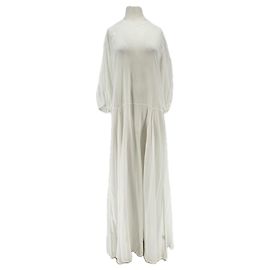 Autre Marque Vestido largo blanco de algodón MATIN Blanco