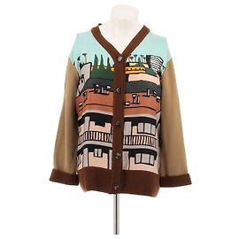 Cardigan Loewe de lã estampado marrom Marrom