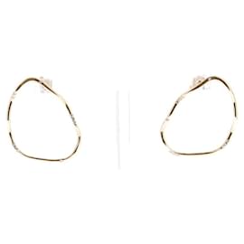 Autre Marque Pendientes de aro "Wave" Dorado