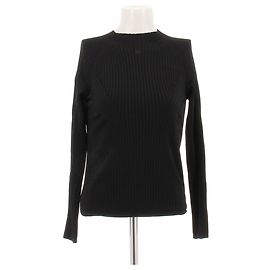 Courreges Black Long Sleeve Knit Top Black