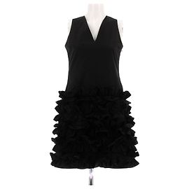 Autre Marque Robe noire courte à volants sans manches BITE Noir