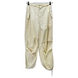 Autre Marque DION LEE Off-white Cotton Pants Beige