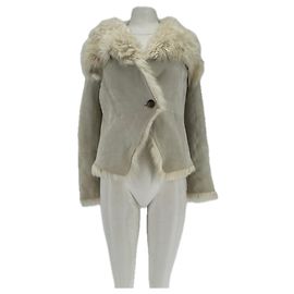 Veste en fourrure blanche Tory Burch Blanc