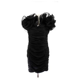 Retrofête Robe en soie noire Noir