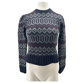 Céline Pull marine à motifs en cachemire Bleu Marine