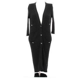 Cardigan long en coton noir Chanel Noir
