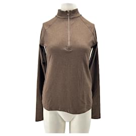 Autre Marque Pull zip marron foncé Marron