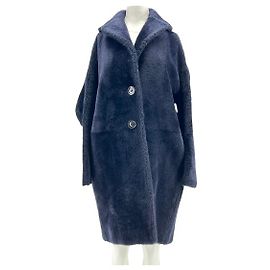 Céline Navy Blue Wool Coat Navy blue