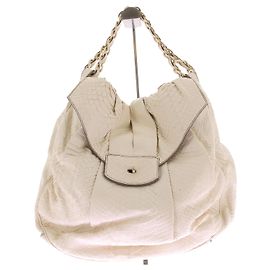 Zagliani Borsa in pelle di pitone Bianco