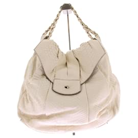 Zagliani Sac à main en cuir de python White