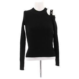 Blumarine Schwarzer Pullover mit freiem Schulter Schwarz