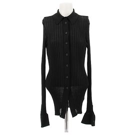 Bottega Veneta Top nero a manica lunga in seta Nero