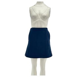 Autre Marque Falda corta AZI azul marino de algodón M/L Azul marino