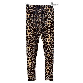 Autre Marque OPULENCE Leopard Leggings Black Viscose Black