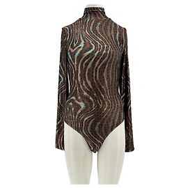 Autre Marque CDP Bodysuit mit braun blauem Muster Braun