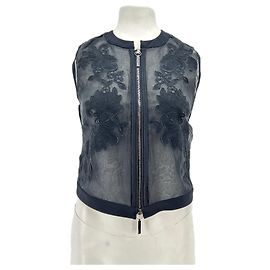 La Perla Black Embroidered Zip Jacket Black