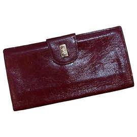 Céline Cartera de cuero burdeos Celine Burdeos