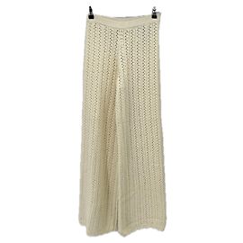 Ba&Sh Pantaloni all'uncinetto Beige
