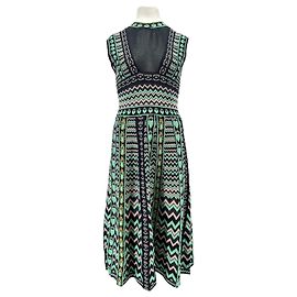 M Missoni Robe mi longue verte en maille Vert