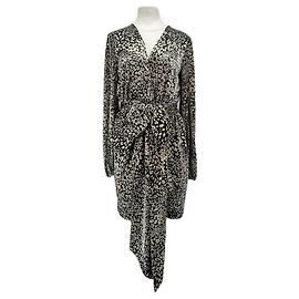 Rebecca Vallance Robe argentée à motif léopard Argenté