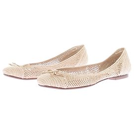 Agnès b. Raffia Ballerinas Beige