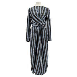 Autre Marque MILKWHITE Gestreiftes Maxikleid Braun Braun