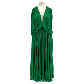 Longchamp Vestido plisado verde Verde