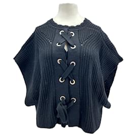 Isabel Marant schwarzer Wollmischung Doppelreiher Pullover Schwarz