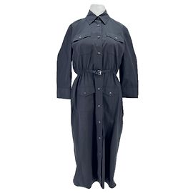 Vestido camisa Prada negro de algodón Talla 42 Negro