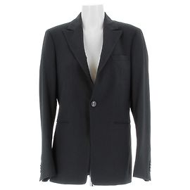 Emporio Armani schwarzer Blazer aus Polyester Größe 46 Schwarz