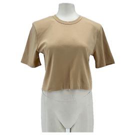 Autre Marque Tee-shirt crop beige Beige