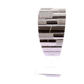 APM Monaco Pulseira de prata maciça "Pavé" Prata