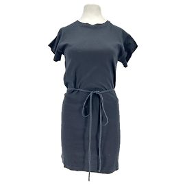 Vestido de algodón negro con cinturón Isabel Marant Negro