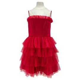 Autre Marque AŸA Rotes trägerloses Kleid Rot