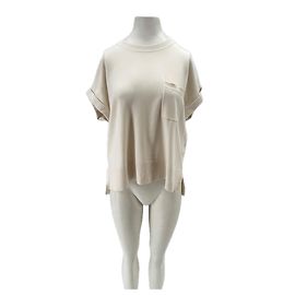 Autre Marque Top creme sem mangas Bege