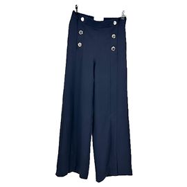 Ba&Sh Navy Buttoned Trousers Navy blue