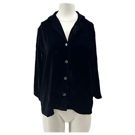 Autre Marque LAURA URBINATTI Samtbluse Schwarz Schwarz