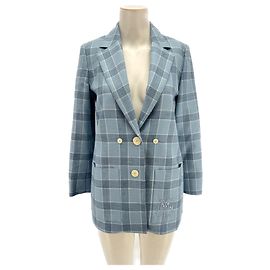 DMN Blazer a quadri blu Grigio