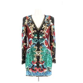 Balmain Multicolored Sequin Dress Black