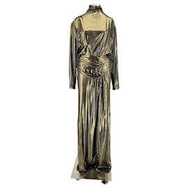 Autre Marque Robe dorée en polyester taille 40 Doré