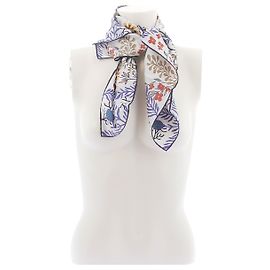 Salvatore Ferragamo Foulard bianco con stampe Bianco