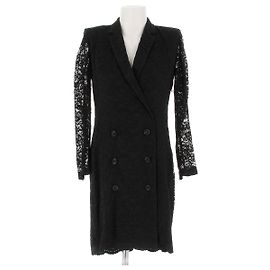 The Kooples Schwarzes Spitzen Midikleid Schwarz