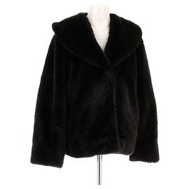 Anine Bing Mantel aus Kunstfell Schwarz
