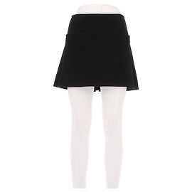 Courreges black wool short skirt Black