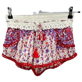 Autre Marque POUPETTE ST BARTH Red Silk Shorts Red